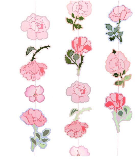 GENÄHTE GIRLANDE ROSEN