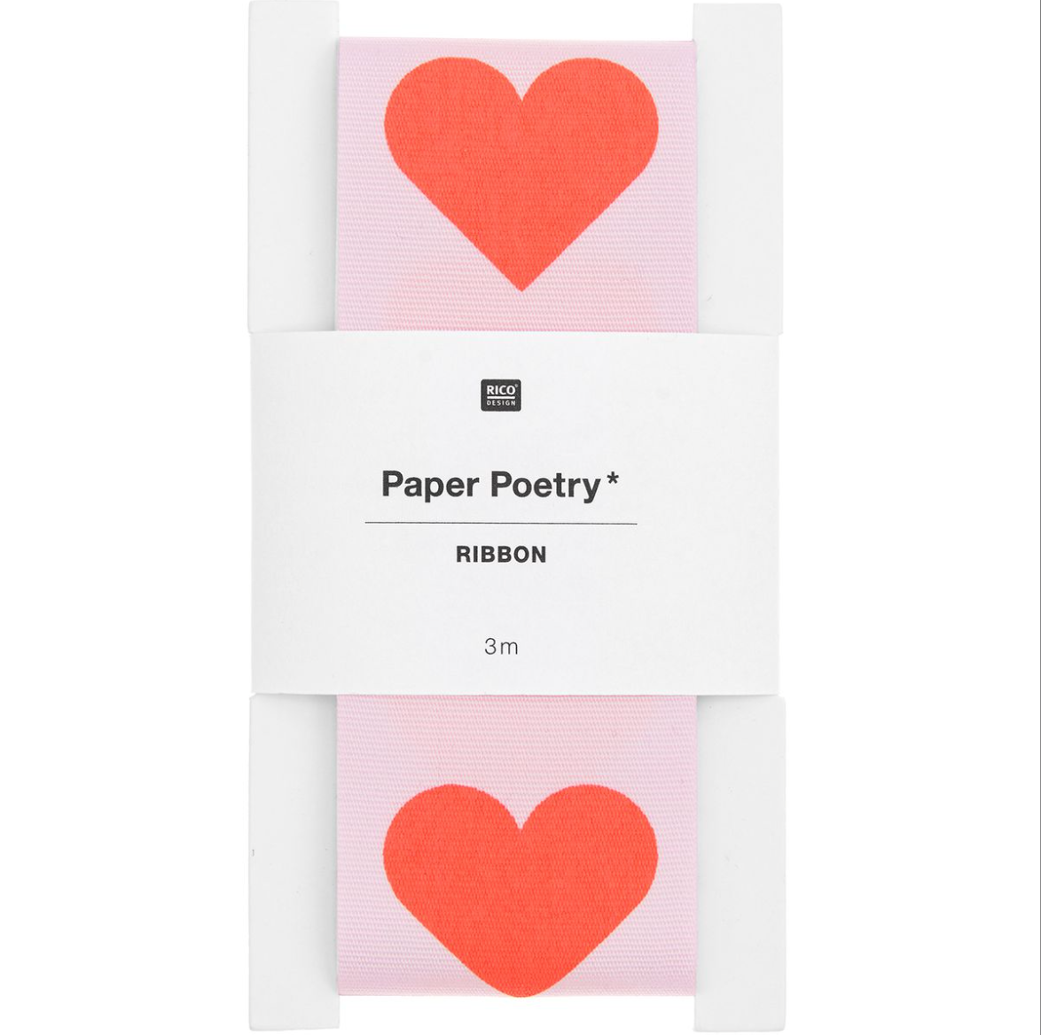 GESCHENKBAND HERZEN ROSA