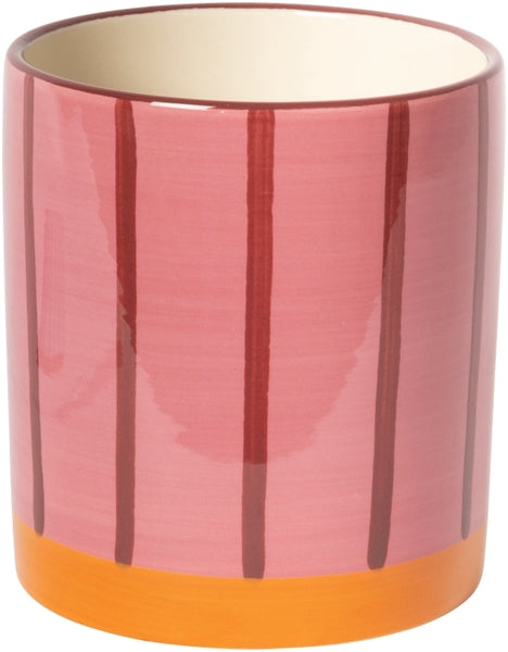 BLUMENTOPF LINIEN ORANGE/PINK/MAROON 11cm