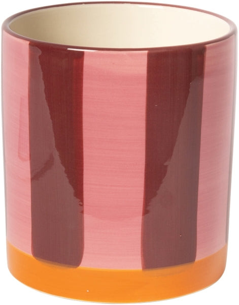 BLUMENTOPF STREIFEN ORANGE/PINK/MAROON 11cm