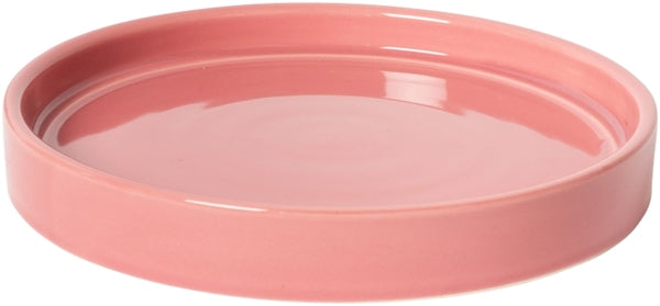 BLUMENTOPF MIT UNTERSETZER GRÜN/ROSA 18cm