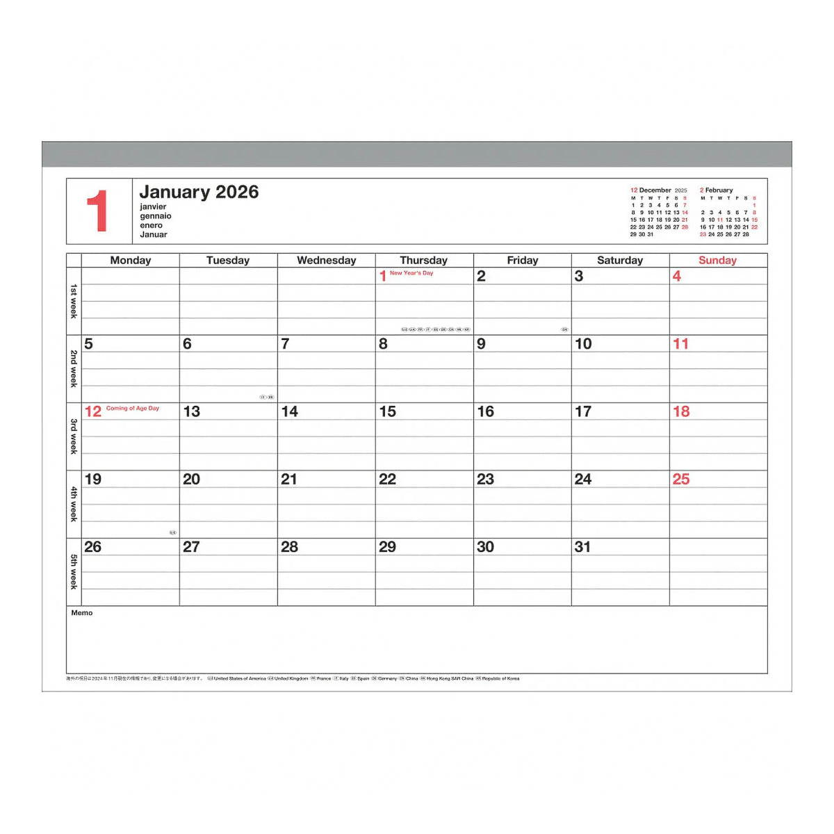 NOTEBOOK KALENDAR 2026 M