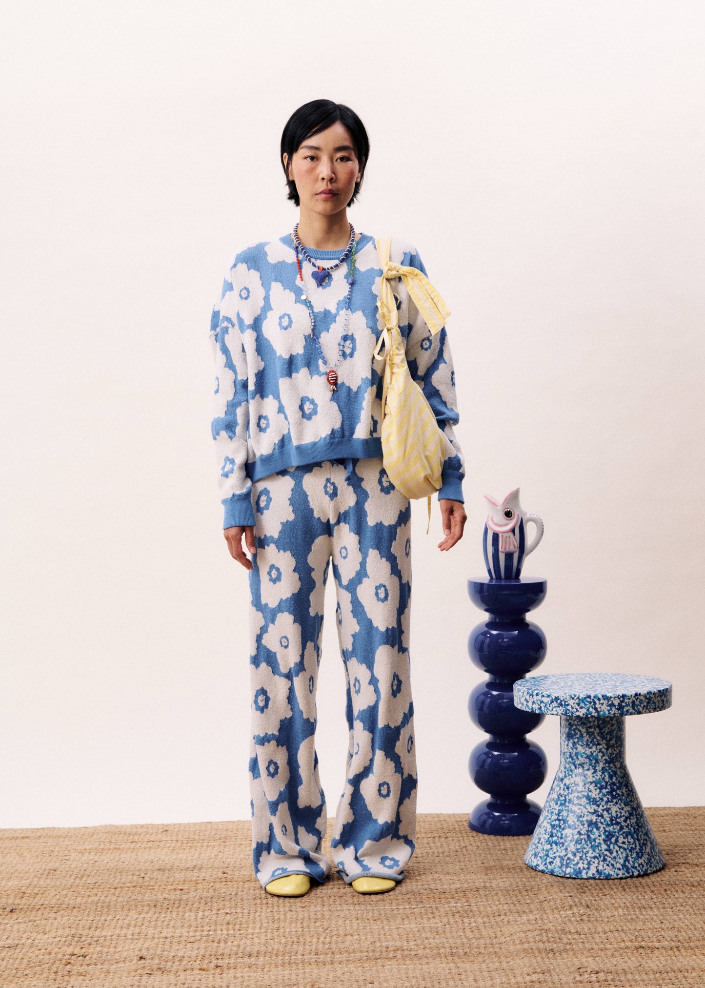 PULLOVER DULSE BLUMEN BLEU