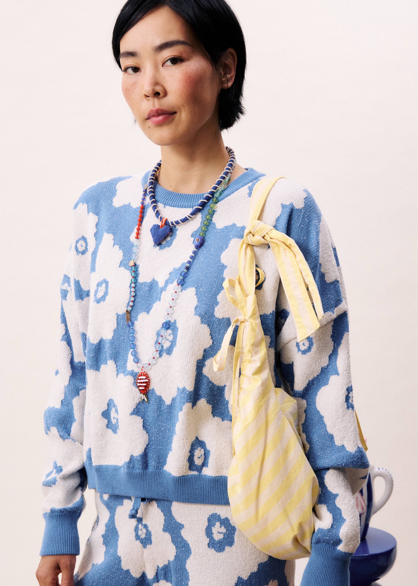 PULLOVER DULSE BLUMEN BLEU