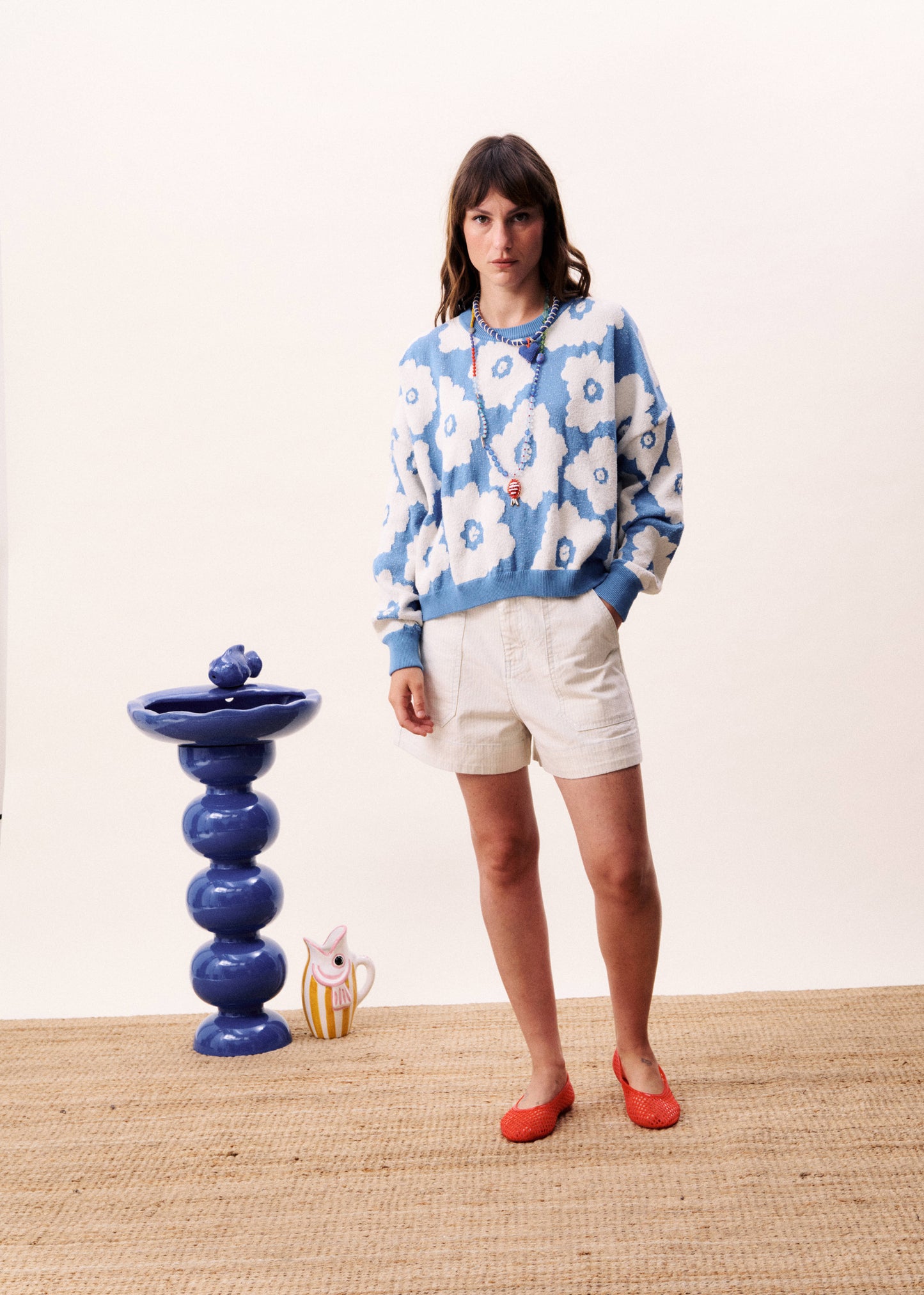 PULLOVER DULSE BLUMEN BLEU
