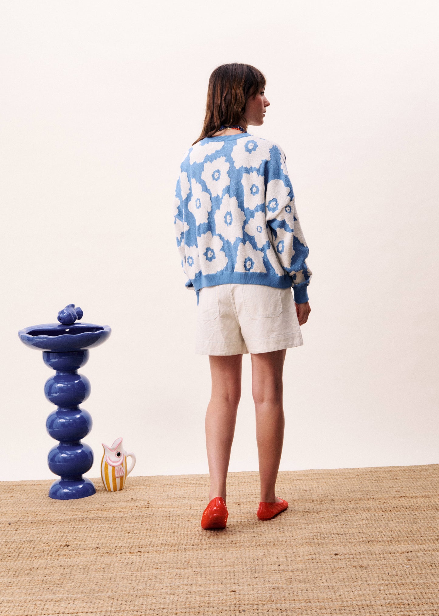 PULLOVER DULSE BLUMEN BLEU