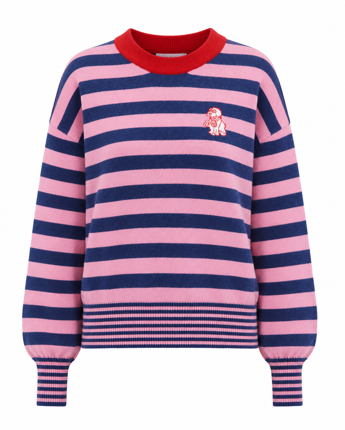 PULLOVER GESTREIFT ROSA