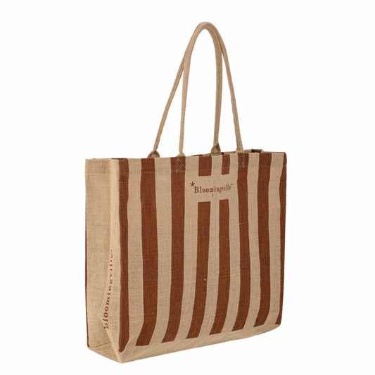 TASCHE BERGAMO JUTE STREIFEN