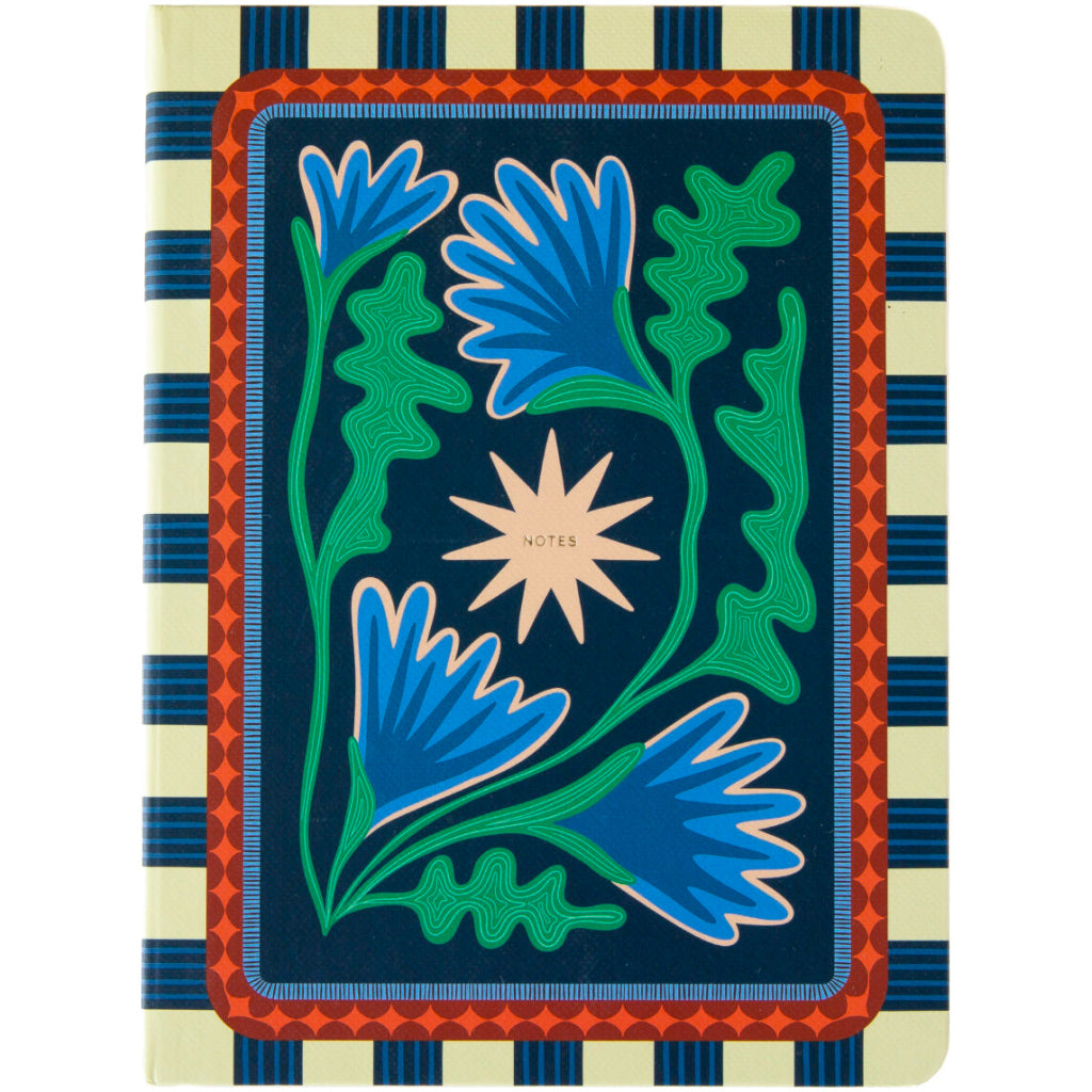 NOTIZBUCH NOTES FLOWERS BLUE