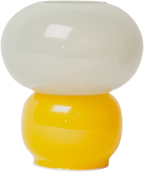 GLASLAMPE - GELB/MINZE 13,5cm