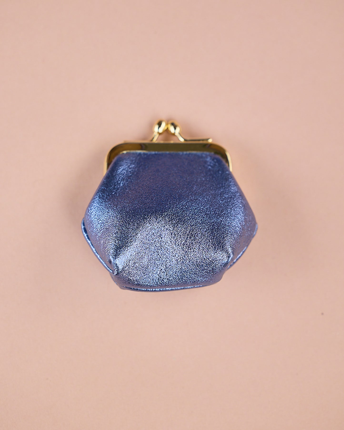 RUNDER GELDBEUTEL BLAU METALLIC