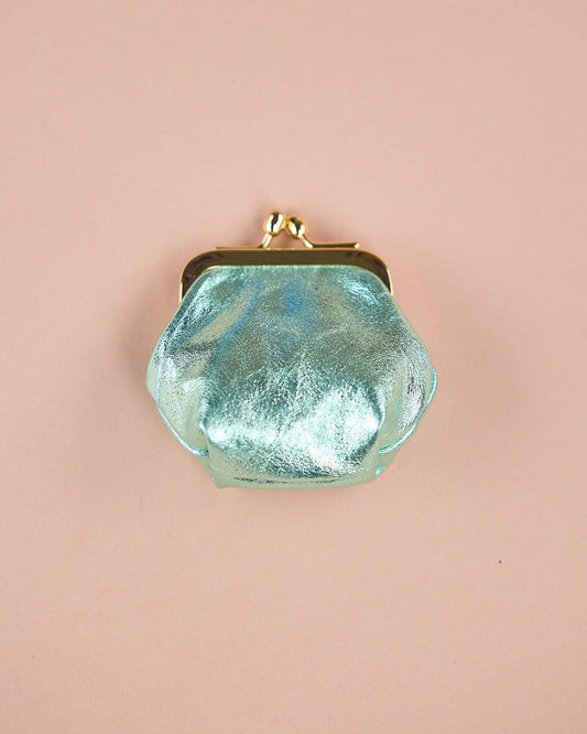 RUNDER GELDBEUTEL MINT METALLIC