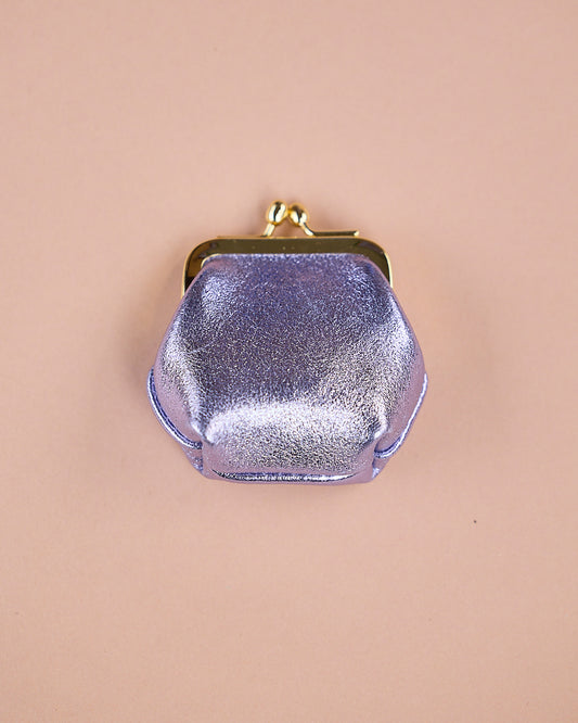 RUNDER GELDBEUTEL FLIEDER METALLIC