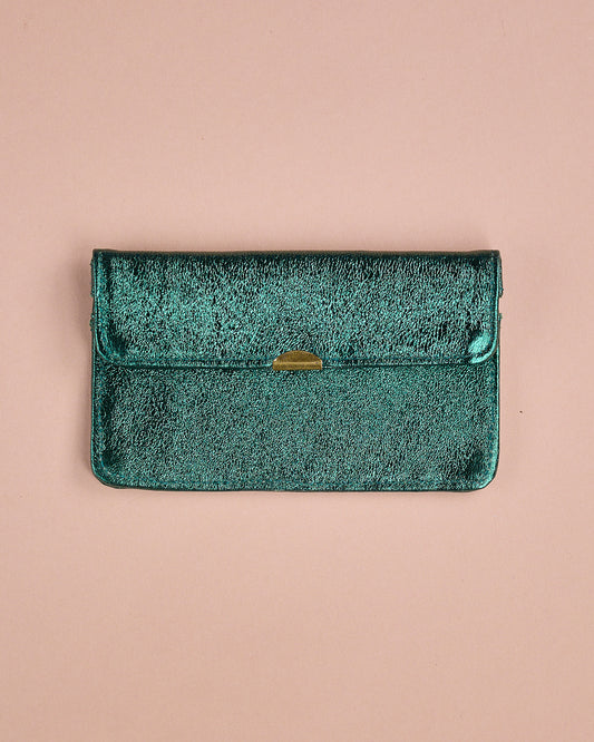 GELDBEUTEL KOMPAKT METALLIC GRÜN