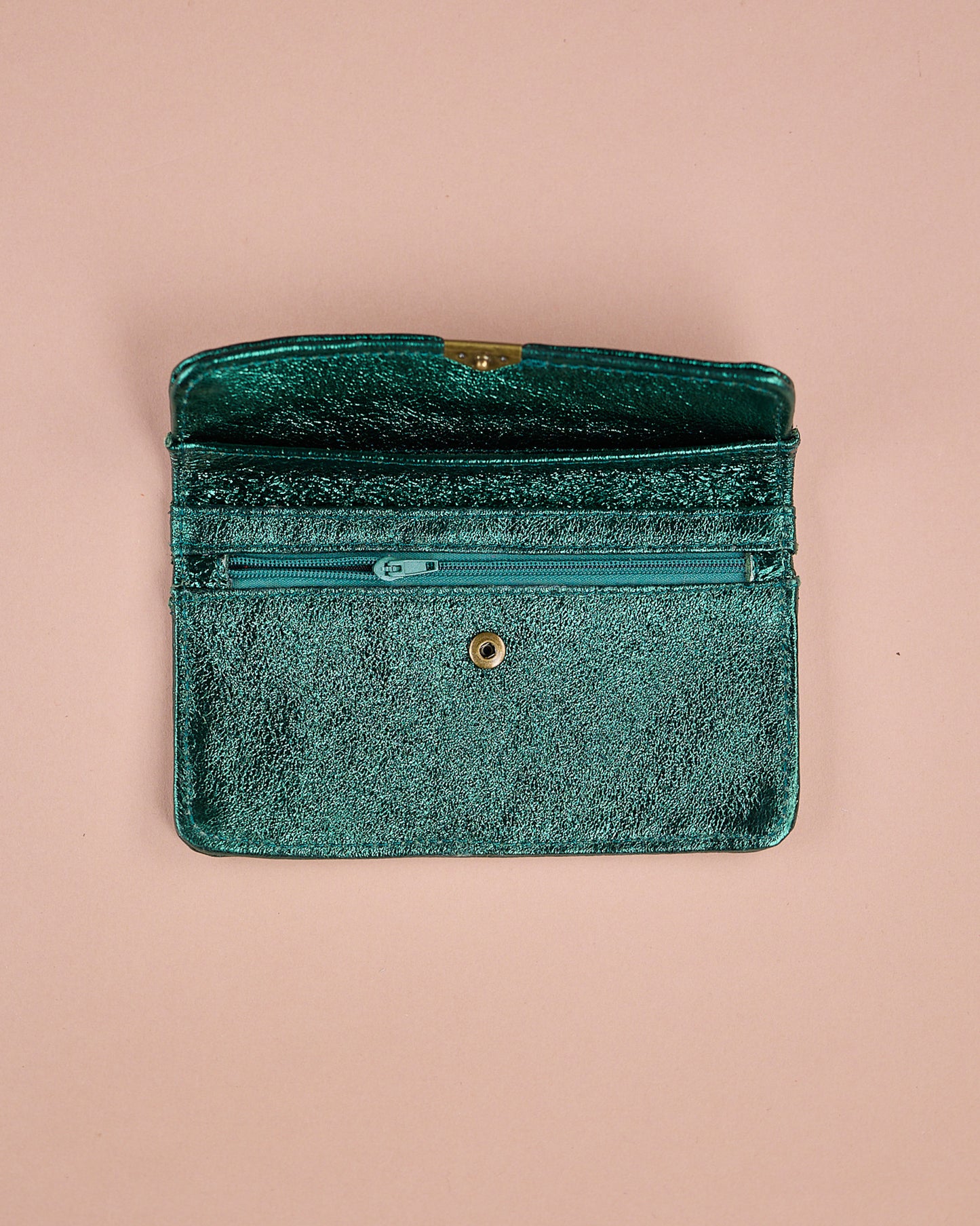 GELDBEUTEL KOMPAKT METALLIC GRÜN
