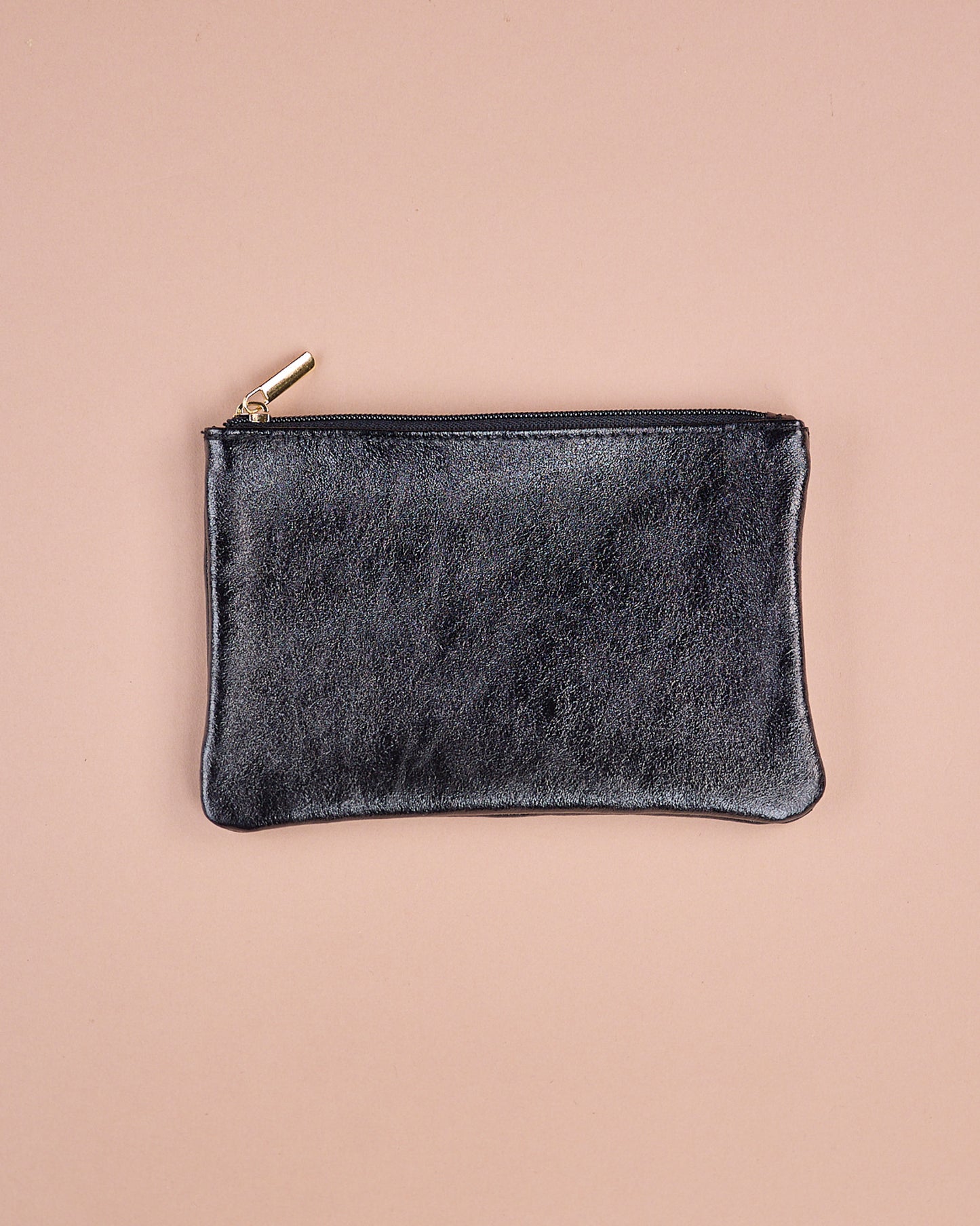 LEDERTASCHE METALLIC SCHWARZ