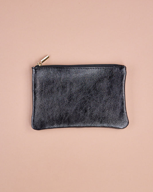 LEDERTASCHE METALLIC SCHWARZ