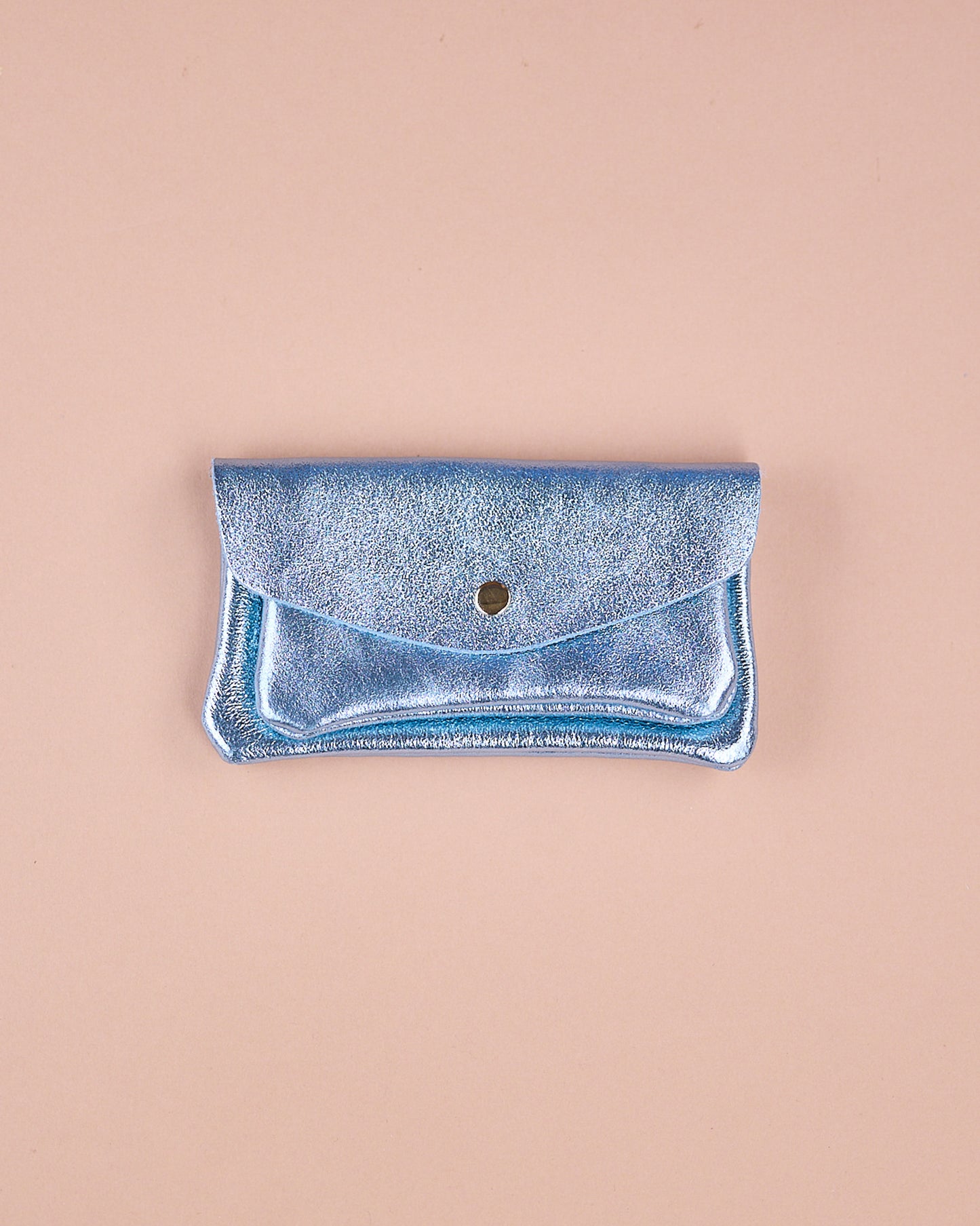 GROSSER GELDBEUTEL METALLIC HELLBLAU