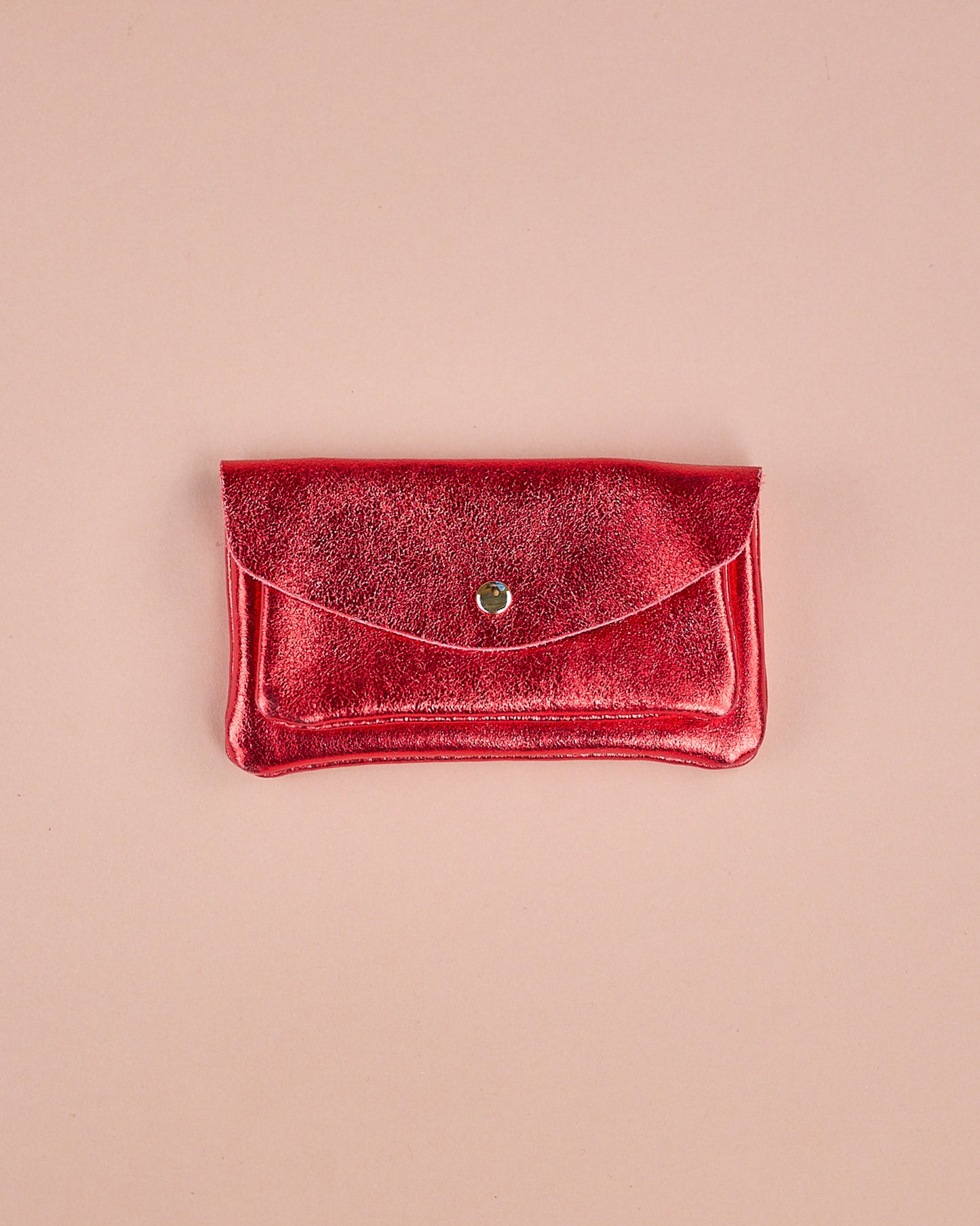 GROSSER GELDBEUTEL METALLIC ROT