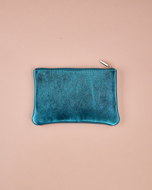 LEDERTASCHE METALLIC PETROL