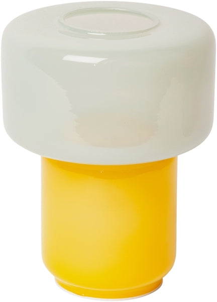 GLASLAMPE - GELB/MINZE 16cm