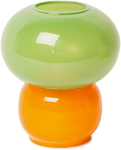 GLASLAMPE - GRÜN/ORANGE 13,5cm