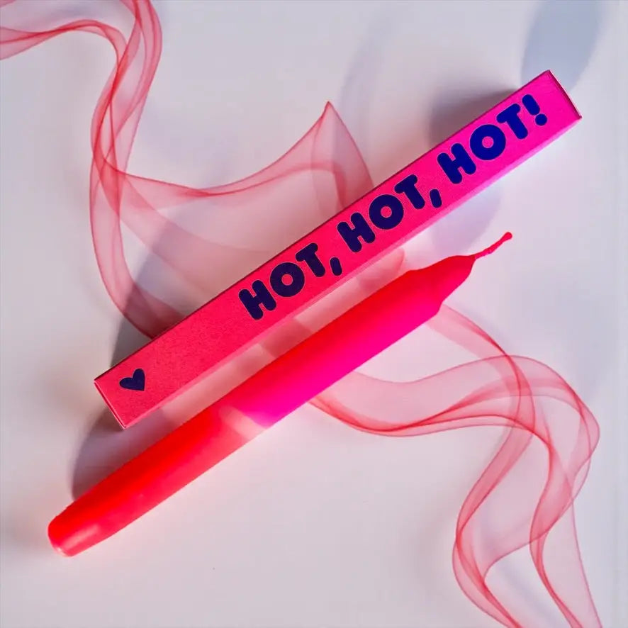KERZE MIT VERLAUF ORANGE PINK HOT