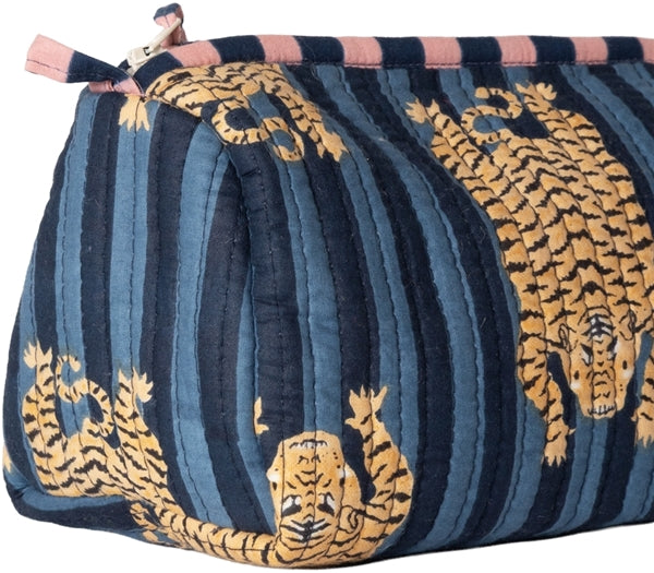 KOSMETIKTASCHE TIGER BLAU/ROSA