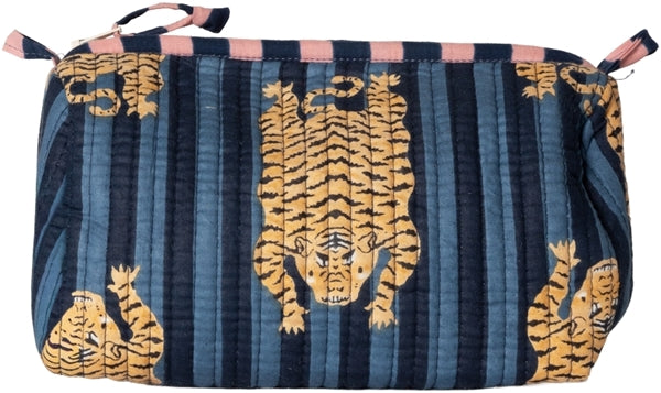KOSMETIKTASCHE TIGER BLAU/ROSA