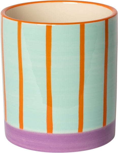 BLUMENTOPF STREIFEN MINZE/ORANGE/VIOLETT 11cm