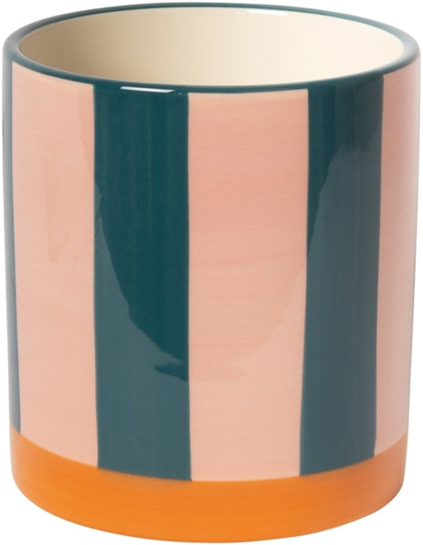BLUMENTOPF STREIFEN ORANGE/PINK/PETROL 11cm