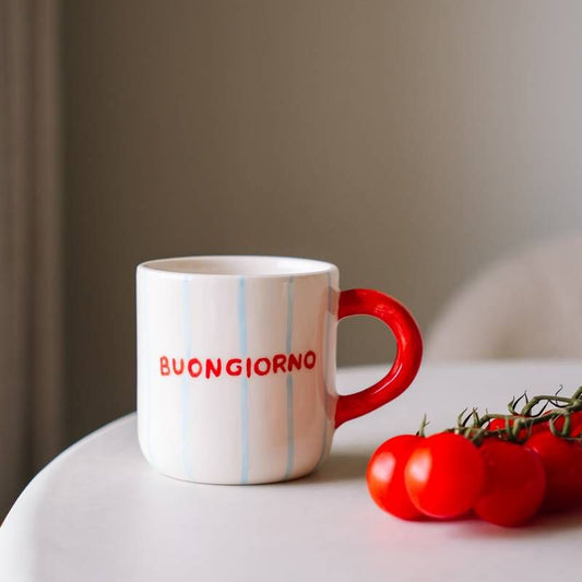 KAFFEETASSE BUONGIORNO GESTREIFT