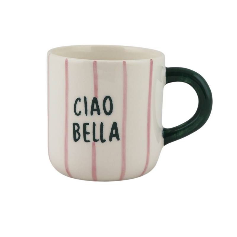KAFFEETASSE CIAO BELLA GESTREIFT
