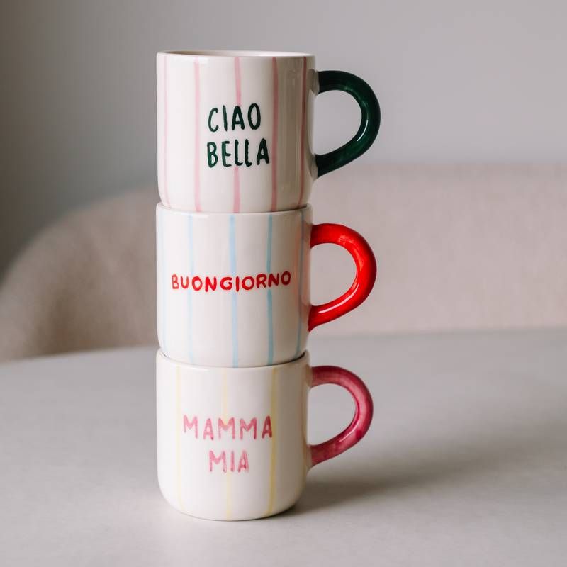 KAFFEETASSE BUONGIORNO GESTREIFT