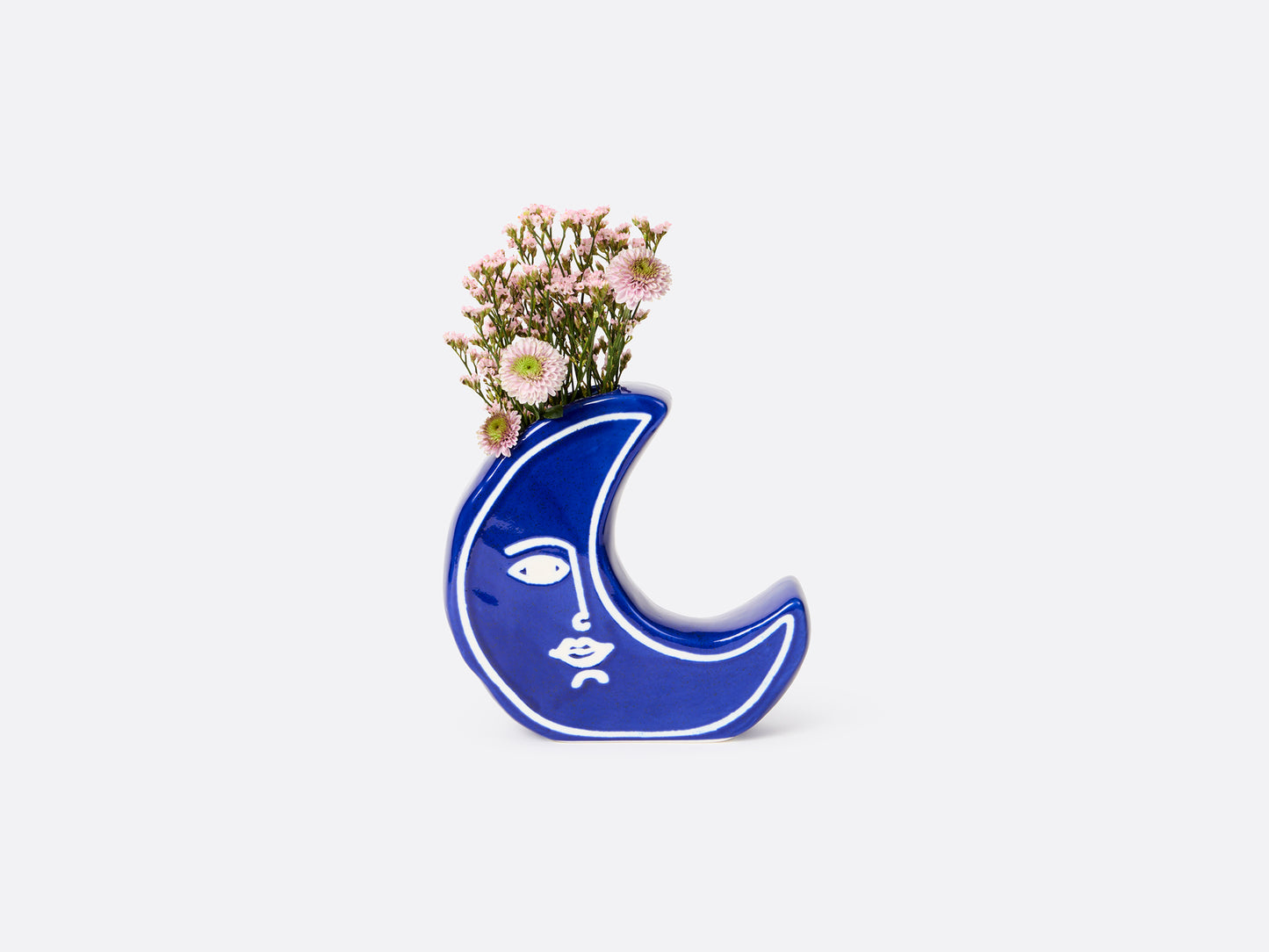 VASE HALB-MOND BLAU