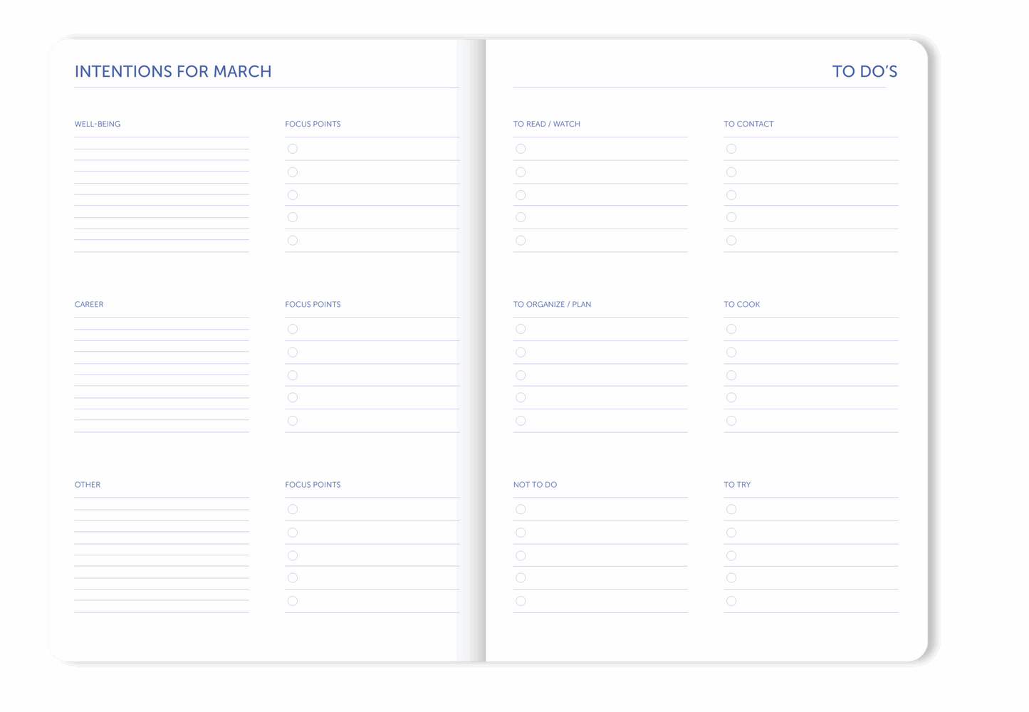 NOTIZBUCH MONTHLY JOURNAL