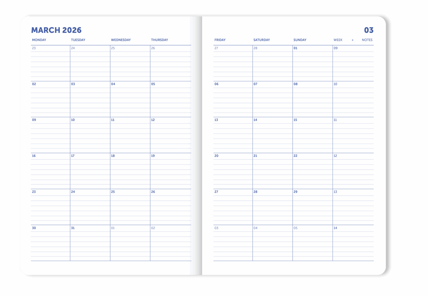 NOTIZBUCH MONTHLY JOURNAL
