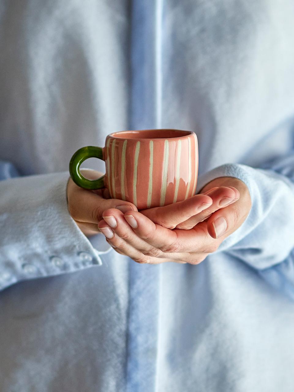 TASSE NINI STREIFEN ROSE WEISS