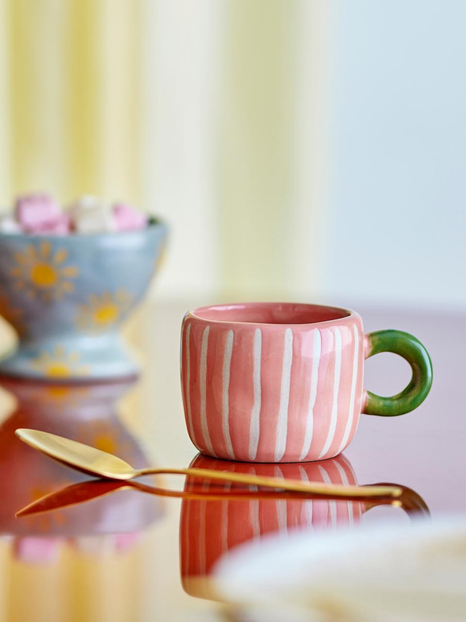TASSE NINI STREIFEN ROSE WEISS