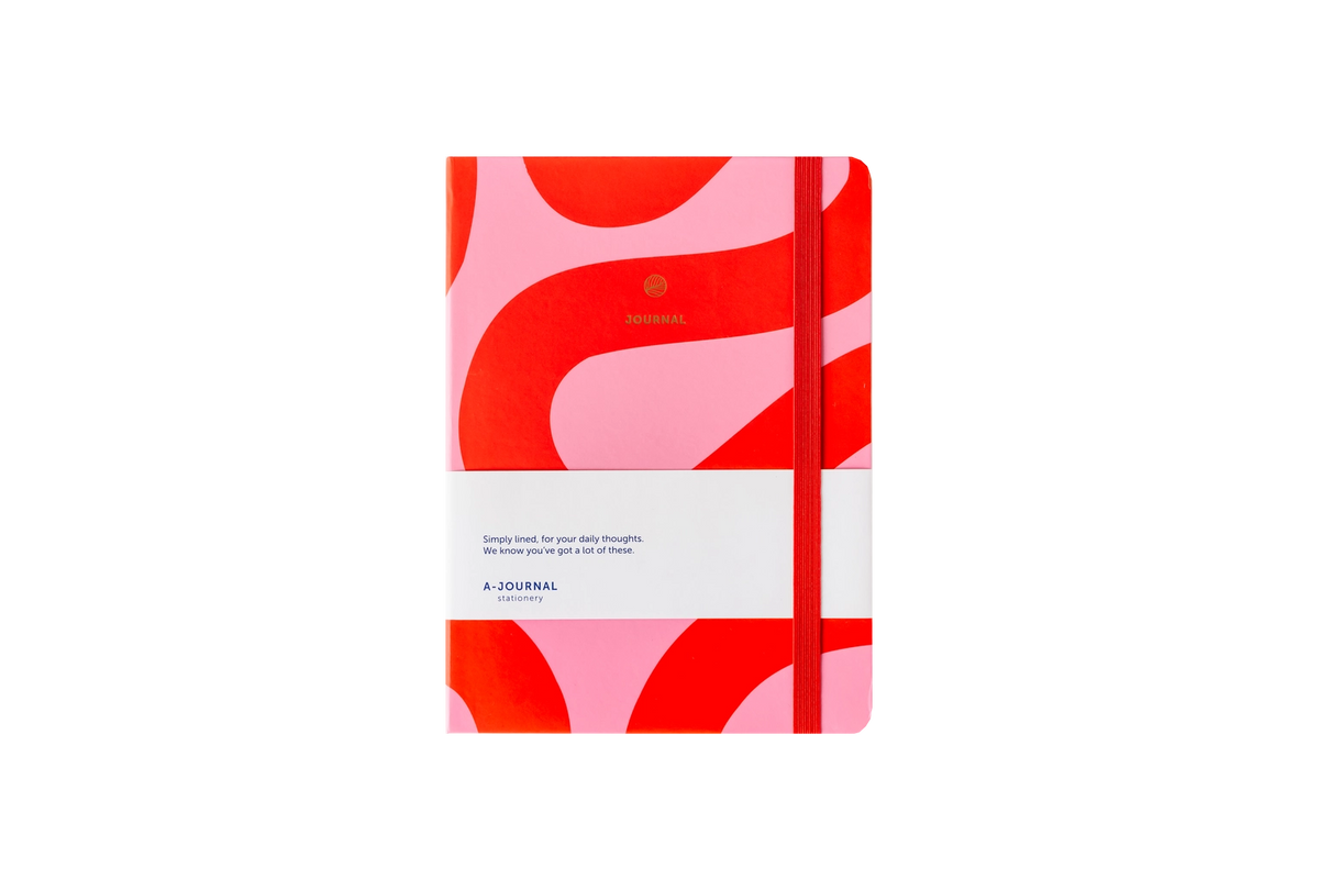 NOTIZBUCH JOURNAL LINIERT FLOW PINK ROT