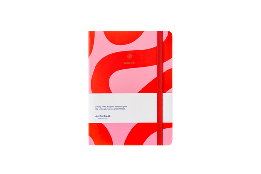 NOTIZBUCH JOURNAL LINIERT FLOW PINK ROT