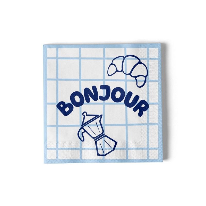 PAPIERSERVIETTEN BONJOUR BLAU