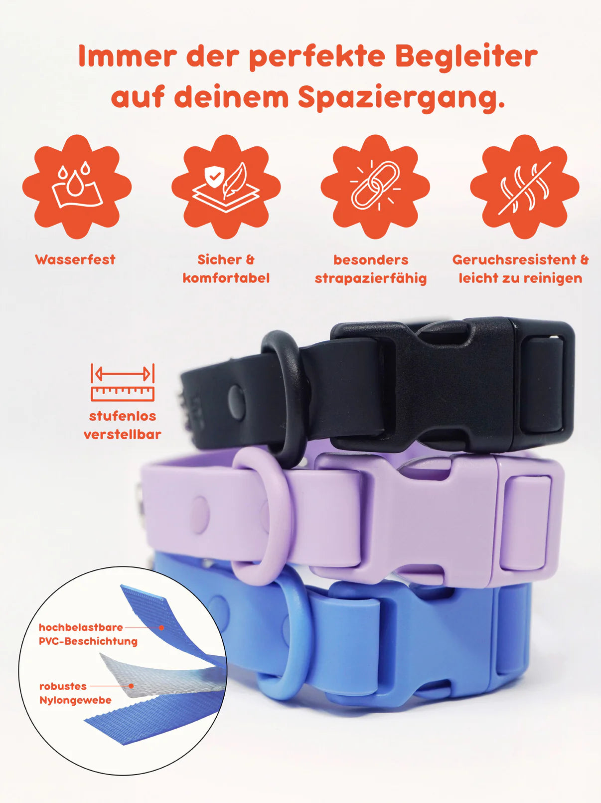 JUNDEHALSBAND OUTDOOR WASSERFEST SCHWARZ