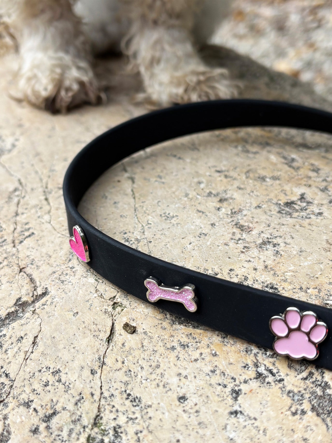HUNDEHALSBAND ANHÄNGER KNOCHEN GLITZER