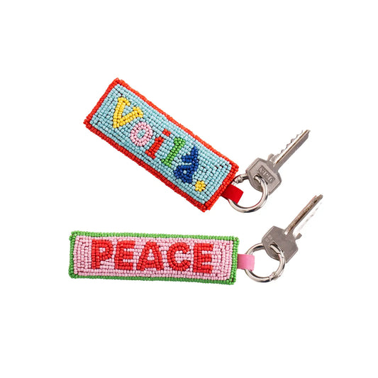 SCHLÜSSELANHÄNGER PEACE PERLEN
