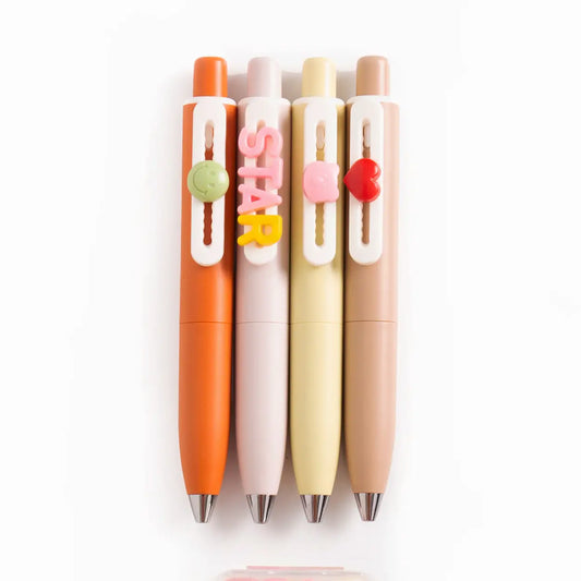 STIFTE 4ER SET MIT CHARMS PASTELL