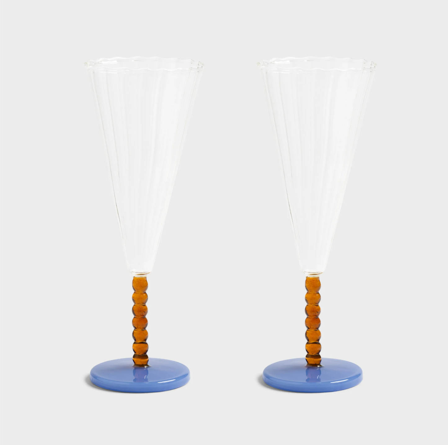 GLAS FLUTE PERLE AMBER LILA