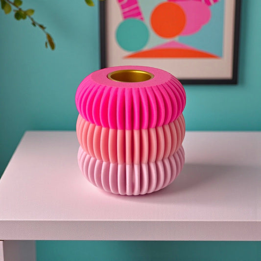KERZENHALTER ZWEISEITIG TRILUMA NEONROSA
