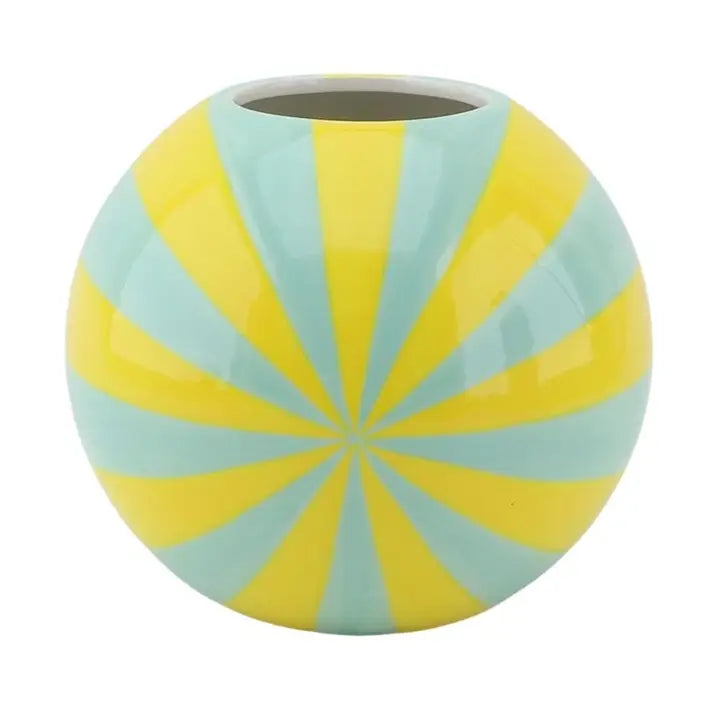 VASE KUGEL SWIRL CIRCUS KLEIN (Gelb/Mint)