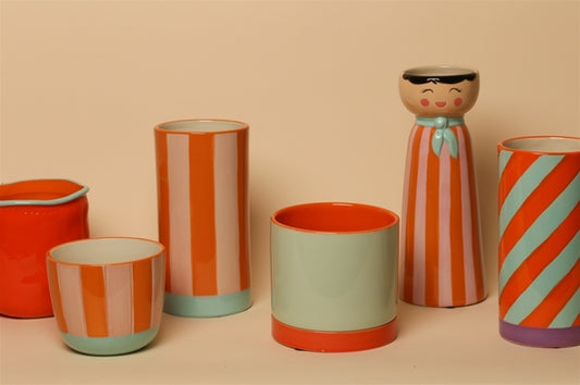 VASE MRS&MISS ORANGE/HELLROT/MINZE 19cm